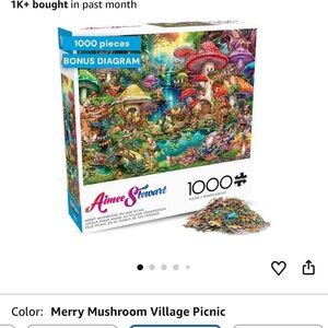 Aimee Stewart Merry Mushroom Village Picnic 1000 Piece Jigsaw Puzzle for Adults